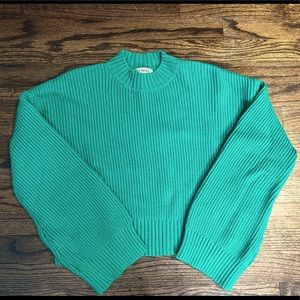 EUC Wild Honey Cropped Sweater in Kelly Green